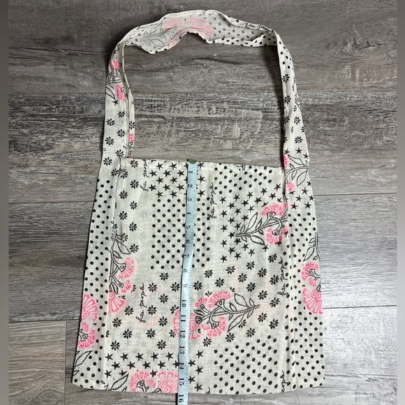 FREE PEOPLE Floral Polka-Dot Star Print Linen Shopping Tote Bag NW0T - Picture 5 of 7